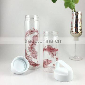 Mochic 350ML printing glass bottle for juice high transparent glass water