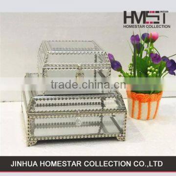 High quality trendy design transparent drawer handle glass jewelry box