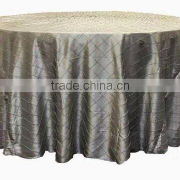 Ivory pintuck taffeta round table linen/table cloth for weddings