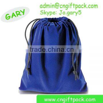 15cmx20cm Blue Blank Velvet Draw String Pouch Dust Bag