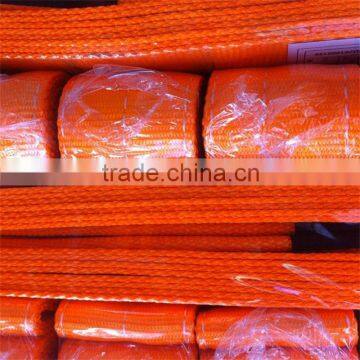 2T Polyester Webbing Strap With Eye Hook, Heavy-lift Webbing Strap for Lifting Tire and Oil Can
