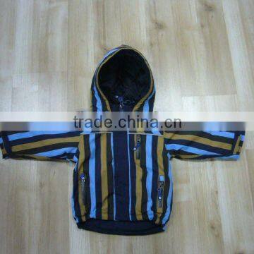 Children's Padding Colourful Stripe Hood Jacket