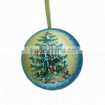 Beautiful Christmas ball shape gift tin ball for candy