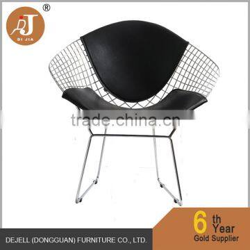 DJ-S932B Hot Sales Wire Chair Dining Room Metal Chair with PU Seat Cushion