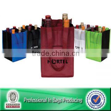 Lead Free Non Woven Custom 6 Bottle Pack Liquor Gift Bag