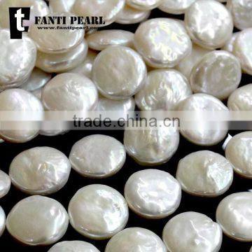 AA freshwater white color loose wholesale natural good quality coin pearl strands