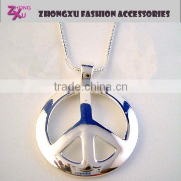 new custom promotion silver world peace necklace