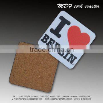 Hard Board Cork Mdf Coaster