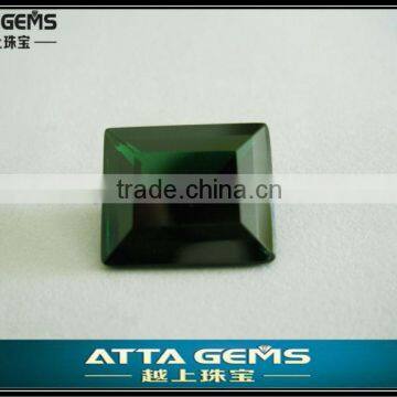 green color rectangle shape emerald cut glass