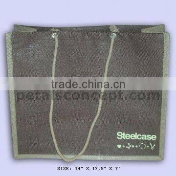 Reusable Jute Advertising Bag with Cotton Cord handle