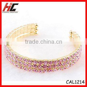 Wholesale 2013 New Arrival Fashoin Latest Design Super HOTPink Chinese Crystal Bracelet