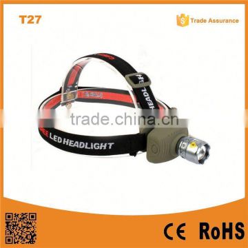 T27 AAA Plastic Camping Outdoor 3 Watt LED camping hunting headlamp