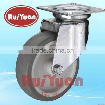 Top plated European type thermoplastic rubber swivel caster