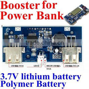 18650 Power Bank 5v usb charger circuit board Step Up Module 5V 1A 5V 2.1A double usb output supt 3.7V lithium battery ,polymer