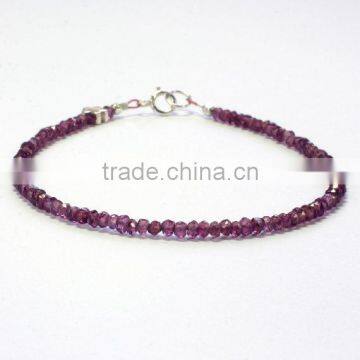 The Gopali Jewellers Rhodolite Garnet Beaded Bracelet Rhodolite Garnet Jewelry