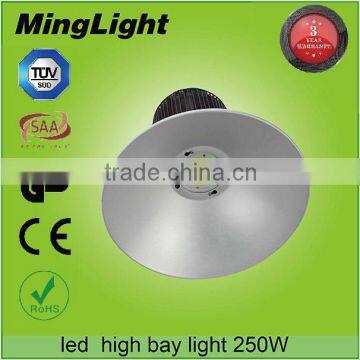 2016 hot sale 250w led high bay light with PC cover, aluminum 250W led high bay light with TUV SAA GS CE ROHS listed