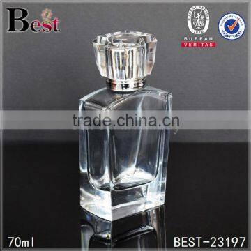 70ml clear luxury packaging empty perfume bottle, high quality perfume bottle in Italy