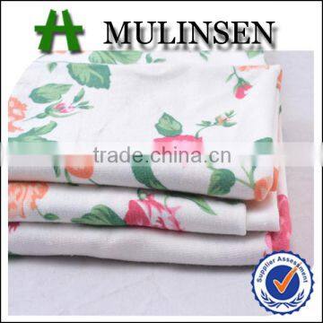 Shaoxing hot sale flower printing knitted fabric rayon spandex