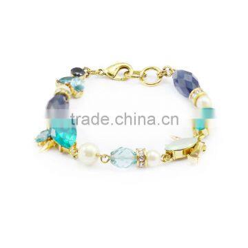 Kingman beads charms women bracelets gold plating handmade crystal bracelet