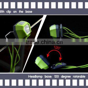 Waterproof Headlamp Light Weight Comfortable LED Head Torch for hiking /running/camping with SOS red lights/clip