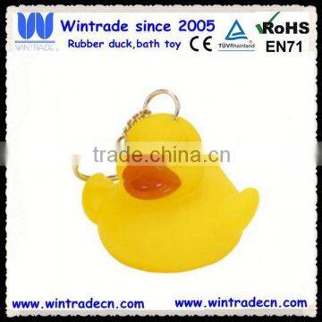 Classic plain plastic rubber duck keychain