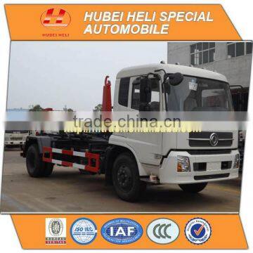 Dongfeng 4x2 190hp 10CBM hook arm garbage truck in good quality for sale In China