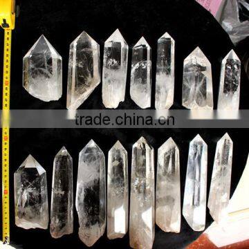wholesale natural rock rough bottom clear quartz stone crystal points for healing