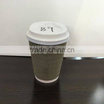 one time use 400ml double wall paper cups with lid for hot tea