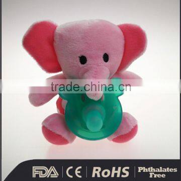 Silicone Baby Pacifier with 2016 new Design Animal Plush Toy Elephant