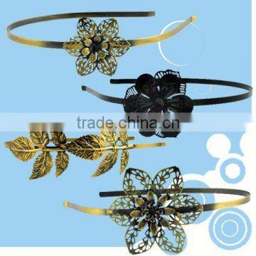 Iron romantic metal flower hair combs Ladies,blank hair accessory