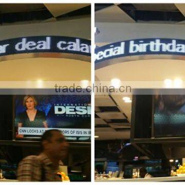 indoor full color RGB P7.62mm flexible LED scrolling message signs