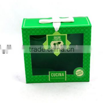 Art paper folding box with diplay PET window