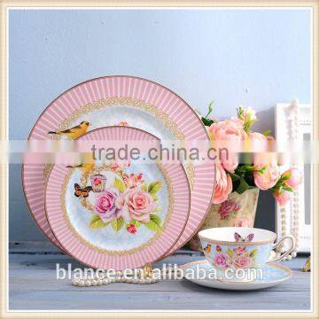 flower and bird coffee tea set in golden edge design