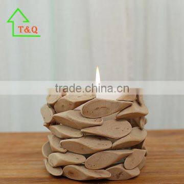 2016 Unique hotsale wooden glass handmade votive candle holder