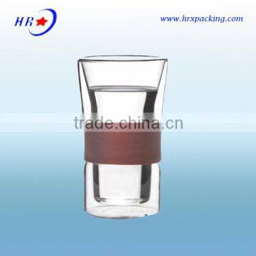 Two layer glass cup