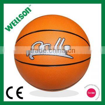 Orange rubber basketball