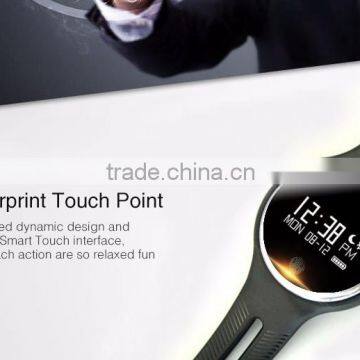 E07 whit and black round OLED fingerprint BLE 4.0 for IOS Android gift smart fitness bracelet