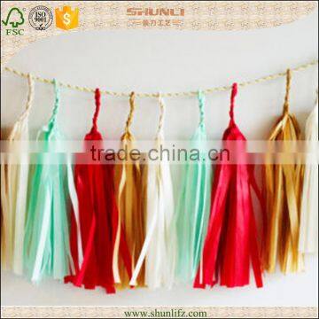 Hot sale Red tissue paper tassel garland for party