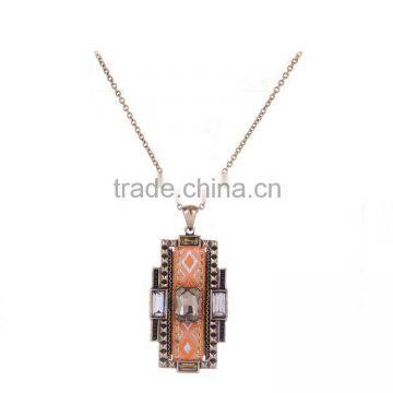 retro jacquard sweater chain wholesale alloy necklace pendant