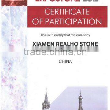 Certificate of Participation for Expostone 2012