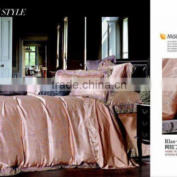 high quality Beautiful design silk cotton jacquard bedding set/ bedding set for marriage,wedding ,gift