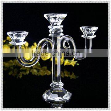 3 Arms Loyal Crystal Candleholder For Wedding Decoration
