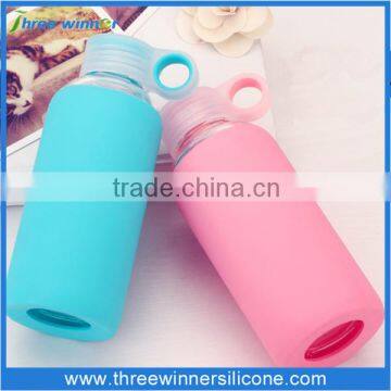 Drinking water bottle for school with silicone cup cover