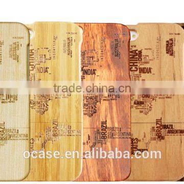 Verious Country Name Engraving Phone Case Wood Cover for IPhone 6/6s/6 Plus