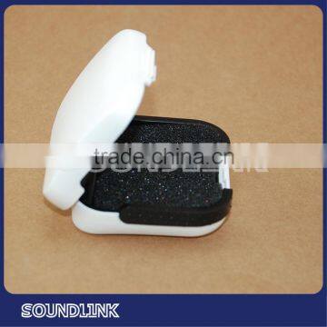 Small portable white ABS hearing aid storage box