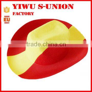 Wholesale red yellow red plain cheap felt cowboy hats