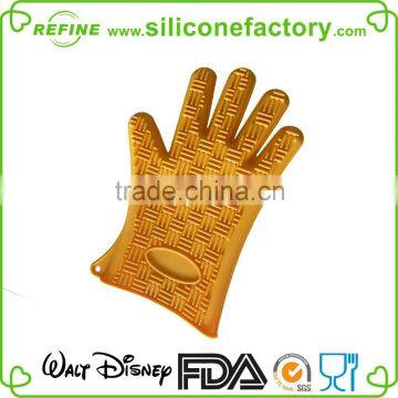 2016 eco-friednly non-toxic heat resistant 5 fingers silicone kitchen cooking oven mitt