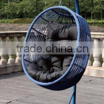 Excellent Finishing Patio Rattan Hanging Egg Chair With Cushion And Stand