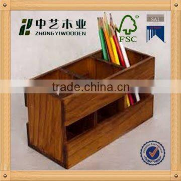 2015 china factory supplier selling FSC&SA8000 handmade student used wood pen office file holder for cheap price wholesale