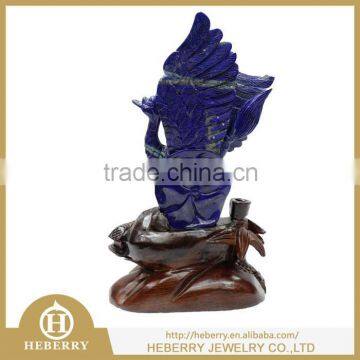 high quality lapis lazuli jewelry crane carving for home decoration natural crystal